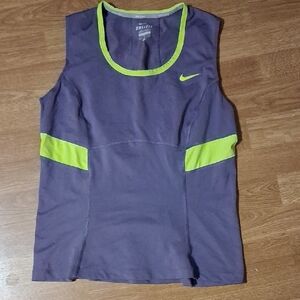 Nike Women's Purple and Neon Green Tennis Top
